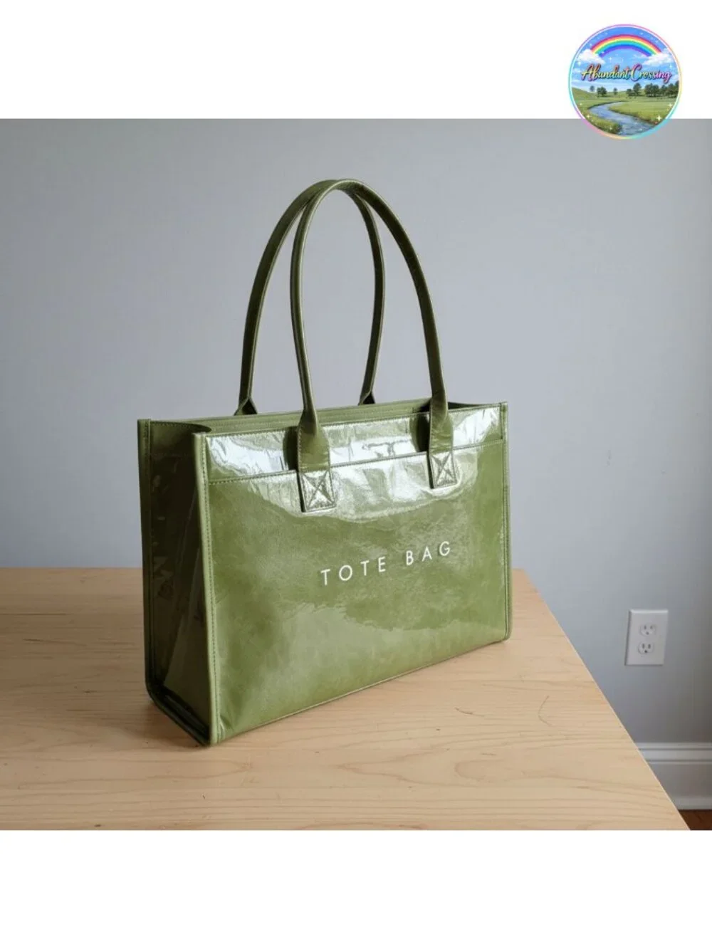 PVC Kraft Paper Tote Bag Large Capacity Laptop Shoulder Handbag